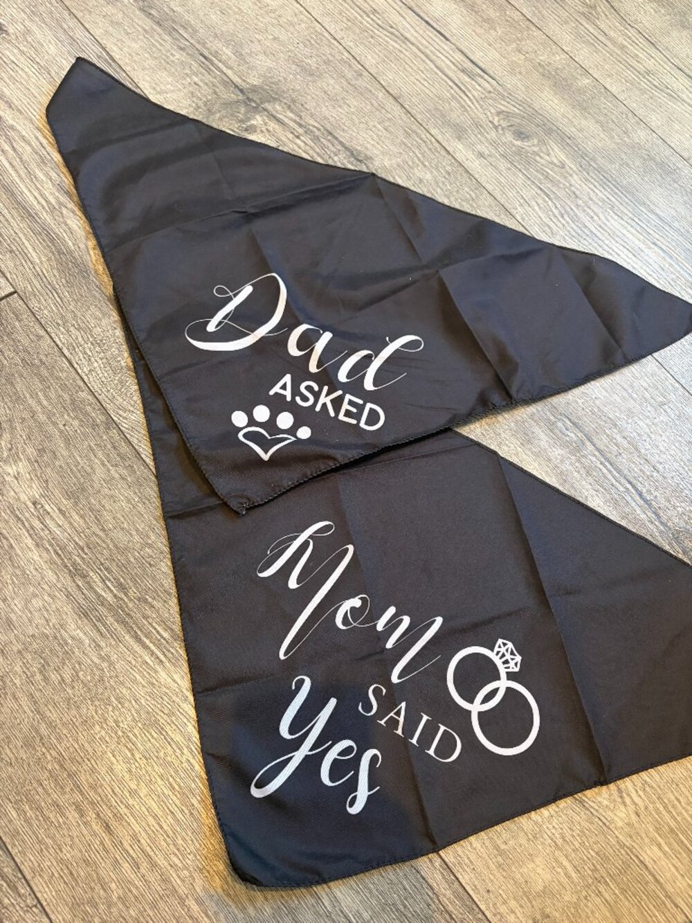 Dad Asked, Mom Said Yes Dog Bandanas Black Engaged Puppy Parents Dog Owners